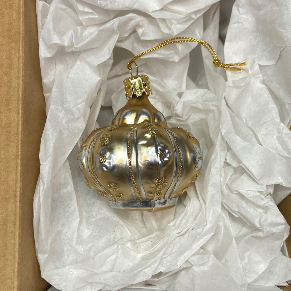 Gold Silver Glass Ornament Holiday Christmas Tree Decoration‎ Elegant 2.5" NEW